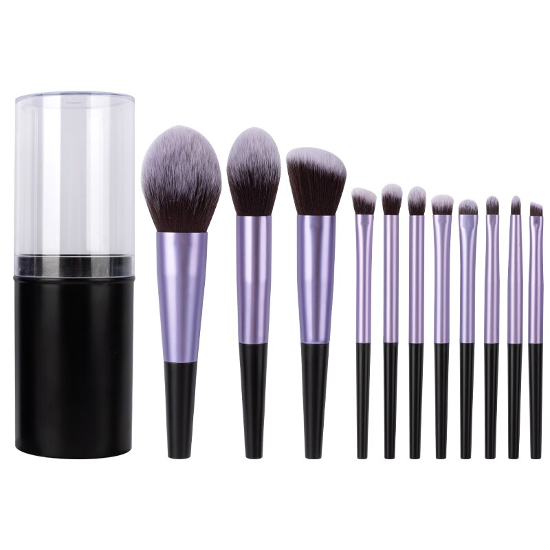 11pcs Harajuku Style Makeup Brush Set - Professional Natural Hair