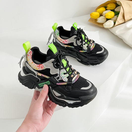 Playful Casual Sports Shoes for Women - Trendy White Leather