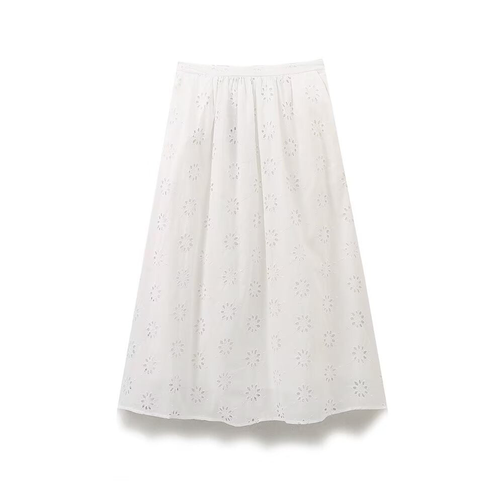 Embroidered Hollow Skirt - Harajuku Style