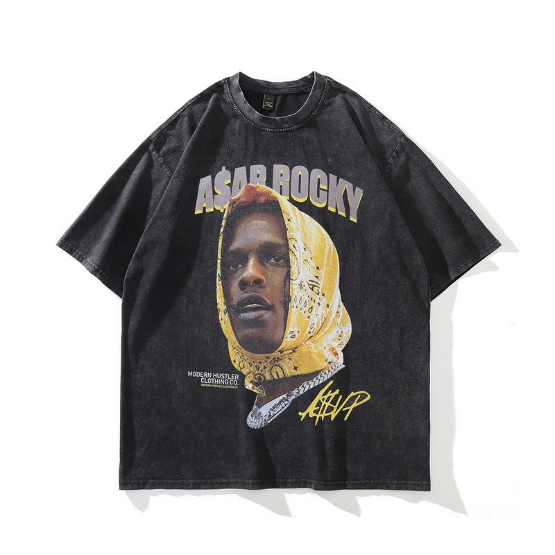 Vintage Hip Hop Portrait T-Shirt - Harajuku Style