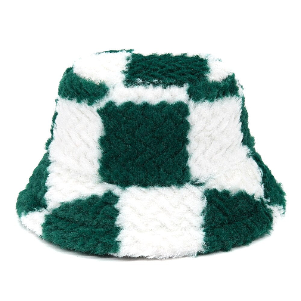 Camouflage Faux Fur Bucket Hat - Warm & Stylish Fisherman Hat