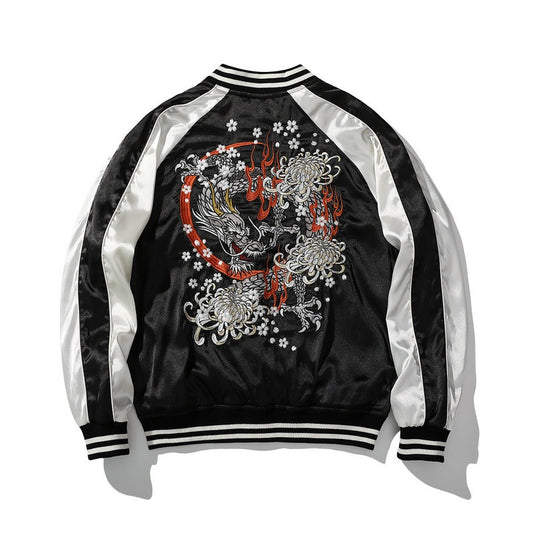 Harajuku Style Embroidered Baseball Jacket for Men & Women