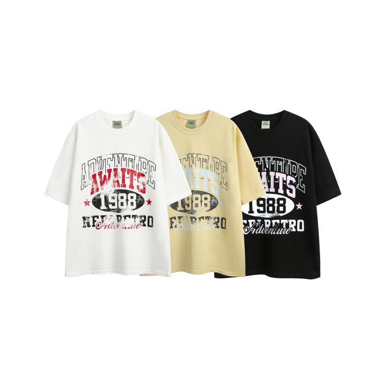 Harajuku Style Vintage Print Loose Fit T-Shirt