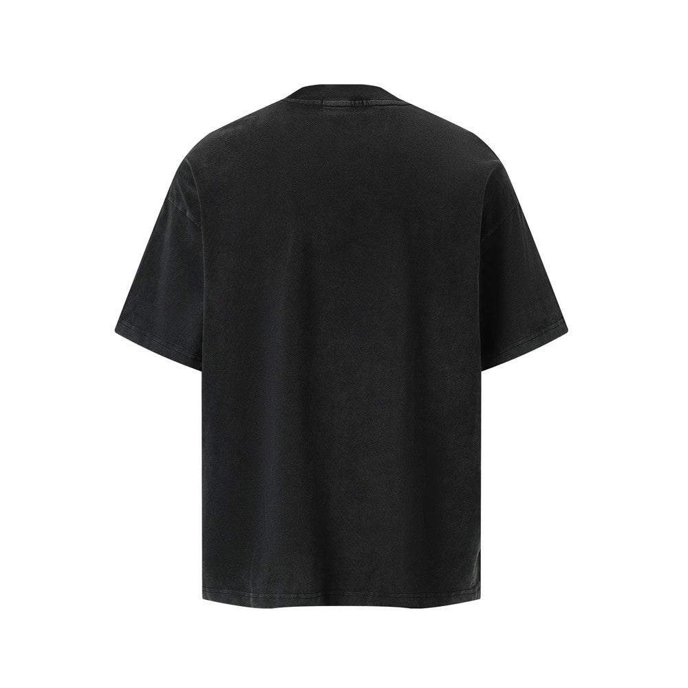 Vintage Character Print Washed Short Sleeve T-Shirt