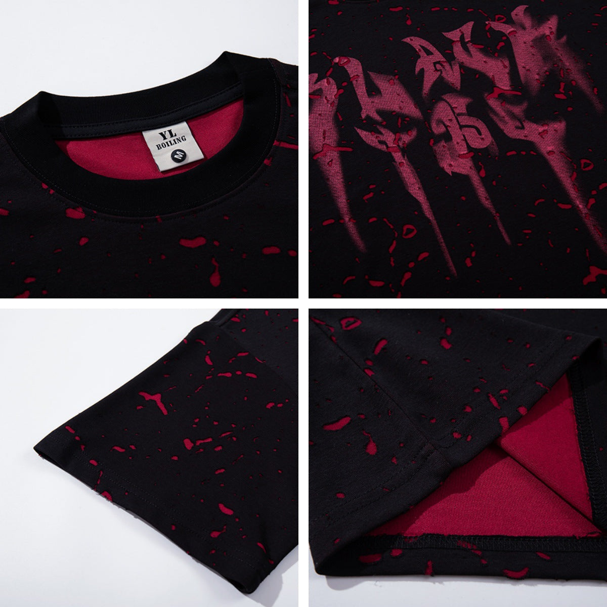Retro Burnout Unique Design Short Sleeve T-Shirt