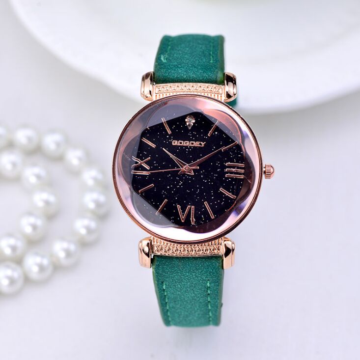 Playful Rose Gold Leather Watch for Women