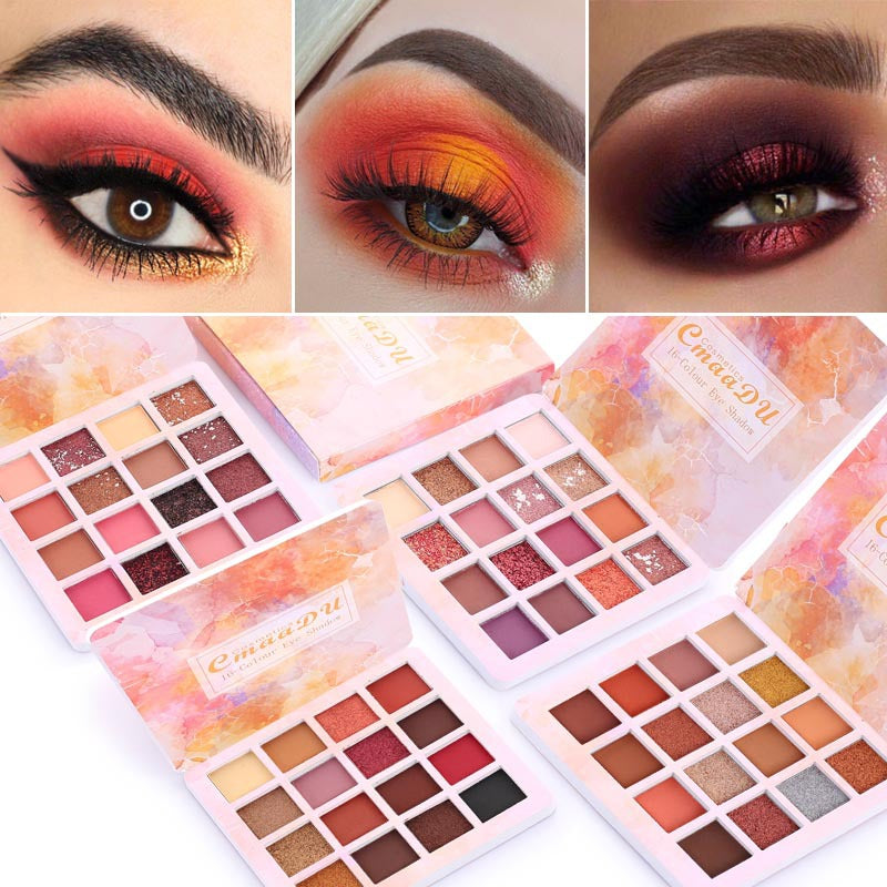 16 Vibrant Shades of Waterproof Shiny Eyeshadow