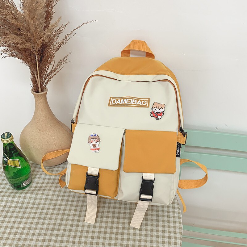 New Panelled Waterproof Nylon Women Backpack