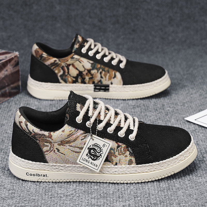 Trendy Harajuku Men's Casual Linen Board Shoes