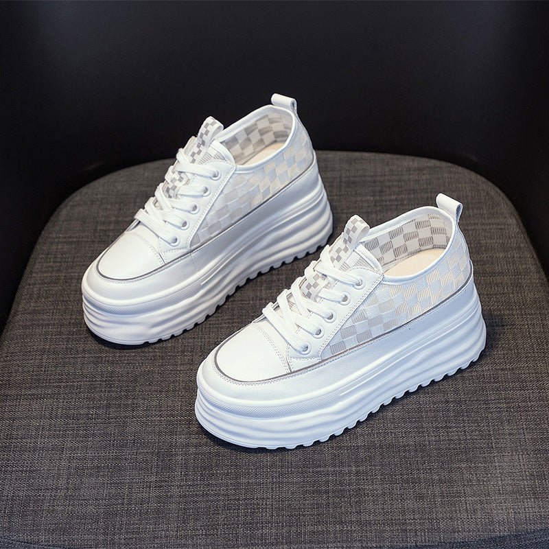 Korean Style Thick-Soled Leather Shoes for Women