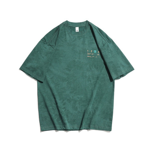 Harajuku Style Washed Distressed Letter Embroidered T-Shirt