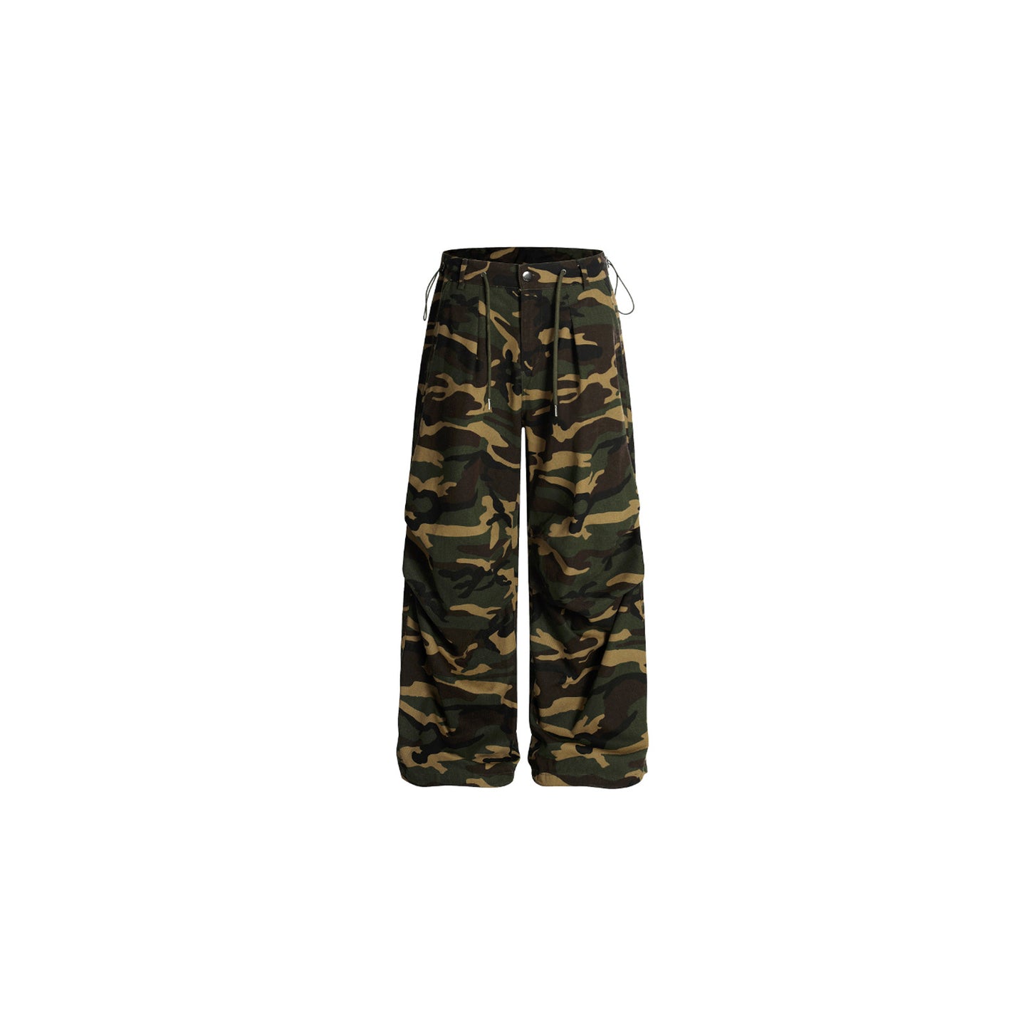 Harajuku Style Retro Camouflage Drawstring Paratrooper Pants for Women