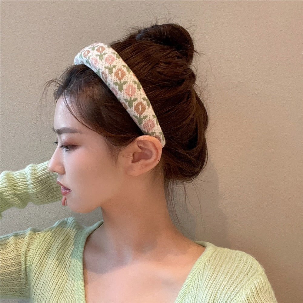 Retro Mohair Wide-Brimmed Headband