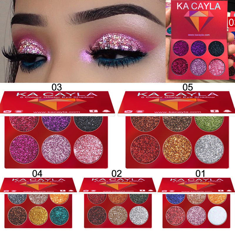 6 Colors Diamond Sequin Eyeshadow Palette