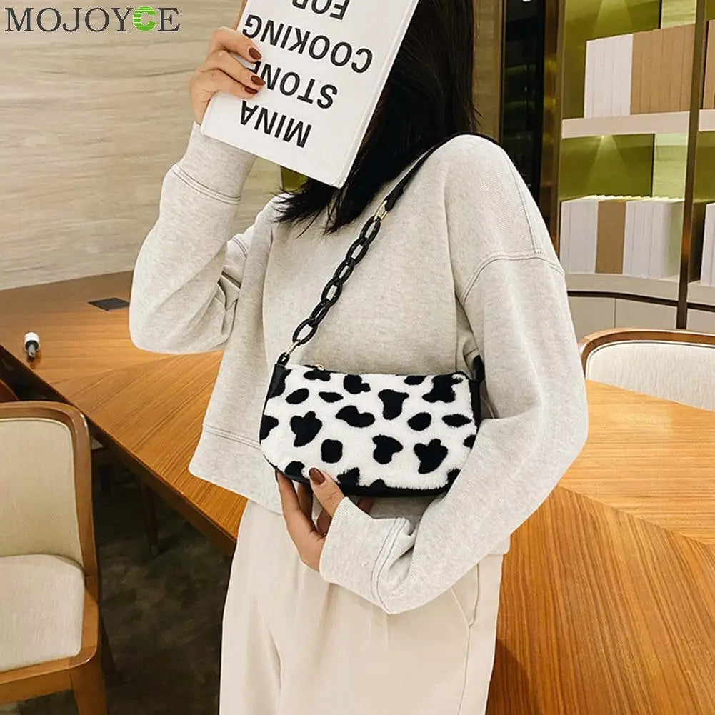 Playful Cow Milk Print Handbag Tote for Women