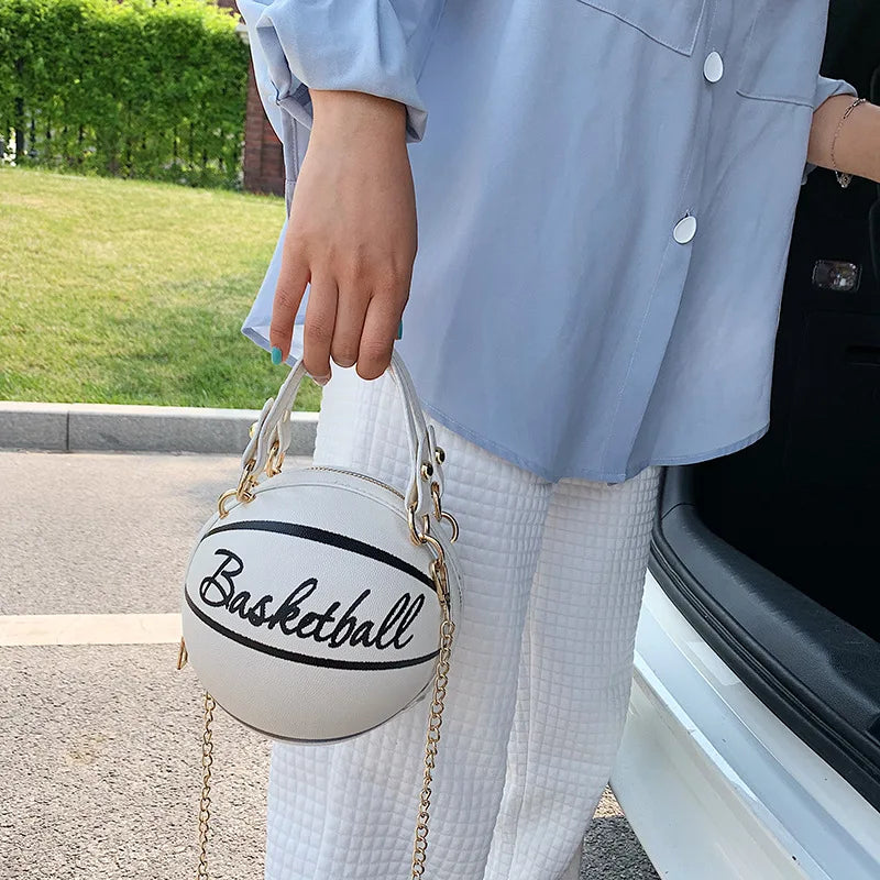 Harajuku Style Crossbody Purse - Soft Leather Basketball Fashion