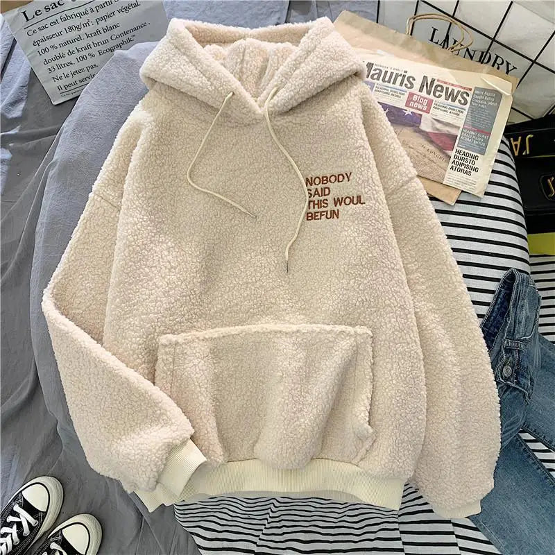 Harajuku Style Loose Pocket Hoodie for Women