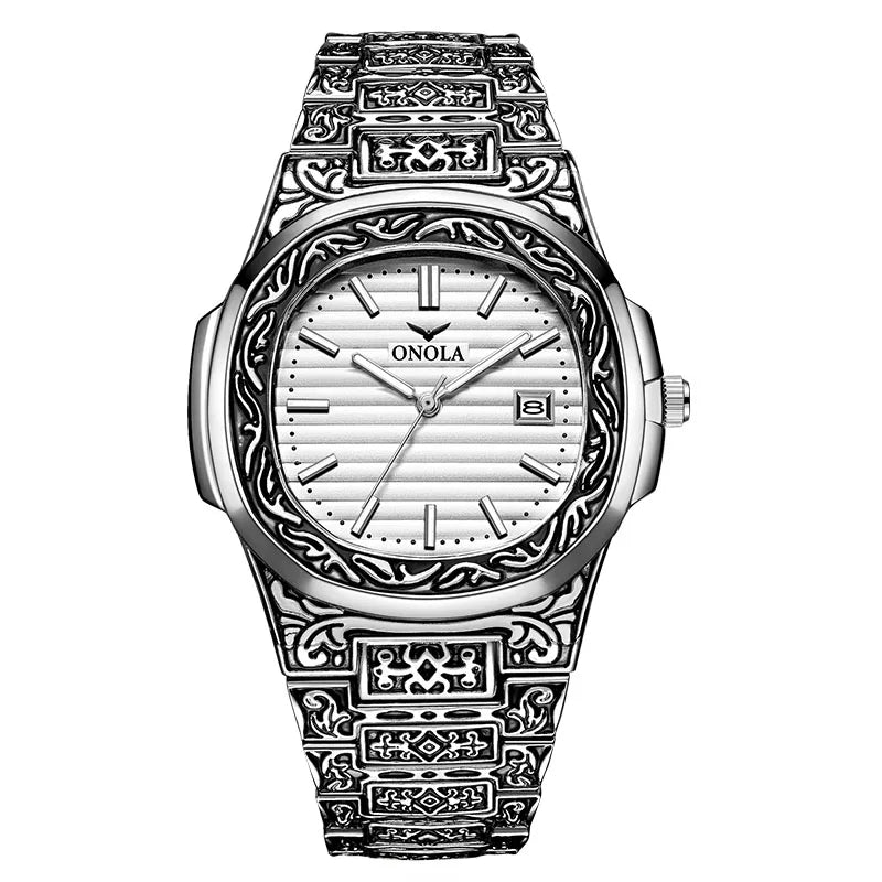 Luxury Retro Golden Quartz Watch for Men
