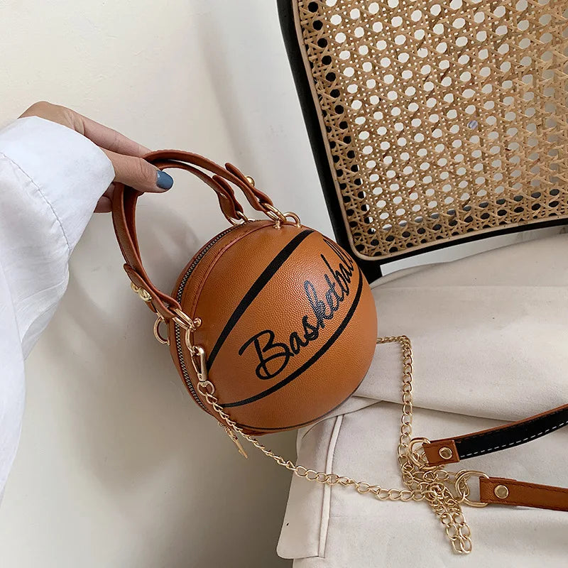 Harajuku Style Crossbody Purse - Soft Leather Basketball Fashion