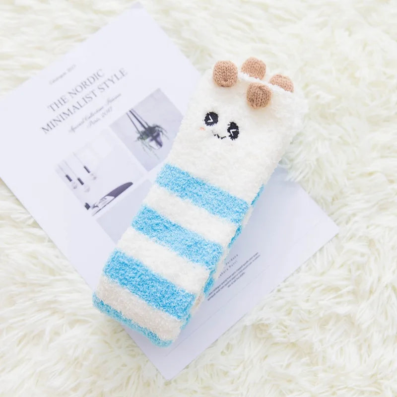 Harajuku Style Cat Claw Coral Fleece Socks