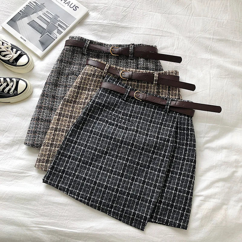 Korean Irregular A-Line Mini Skirt - Harajuku Style