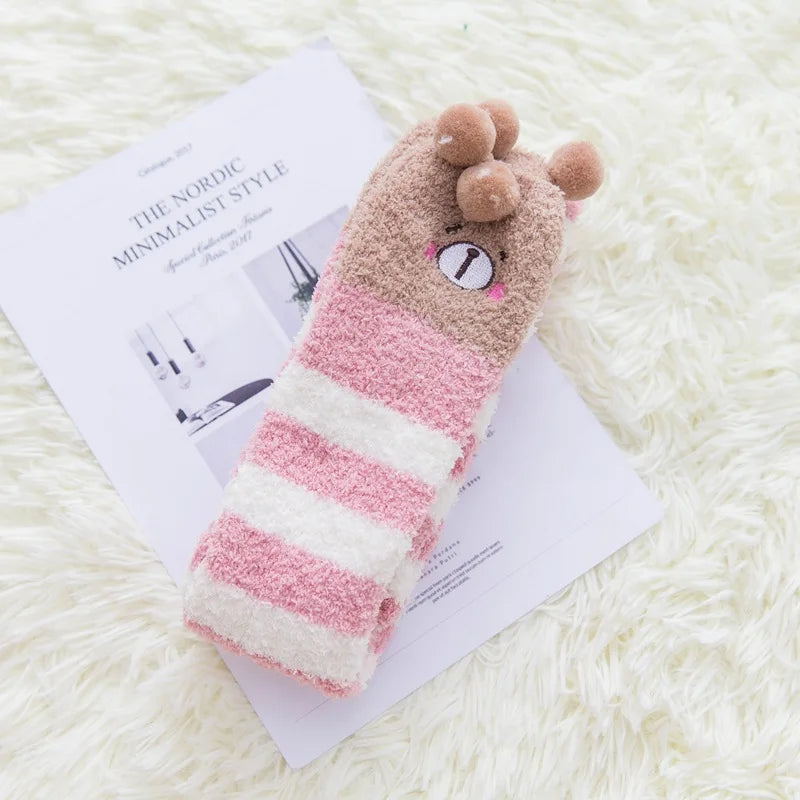 Harajuku Style Cat Claw Coral Fleece Socks