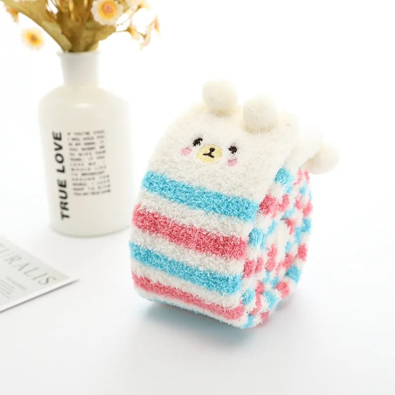 Harajuku Style Cat Claw Coral Fleece Socks