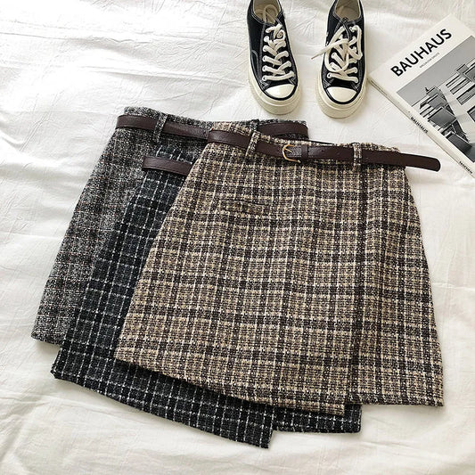 Korean Irregular A-Line Mini Skirt - Harajuku Style