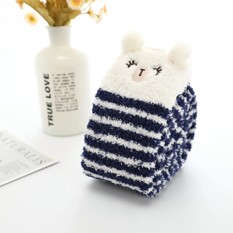 Harajuku Style Cat Claw Coral Fleece Socks