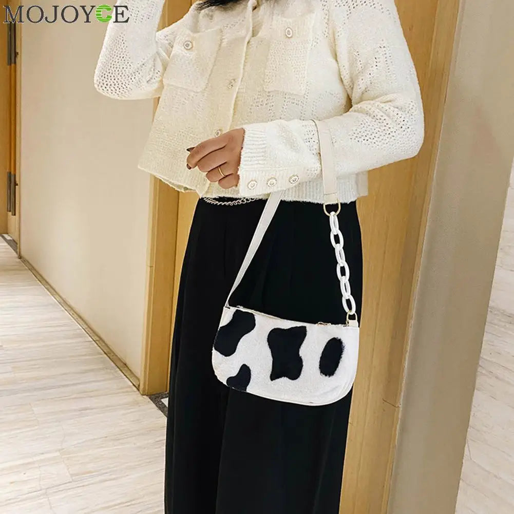 Playful Cow Milk Print Handbag Tote for Women