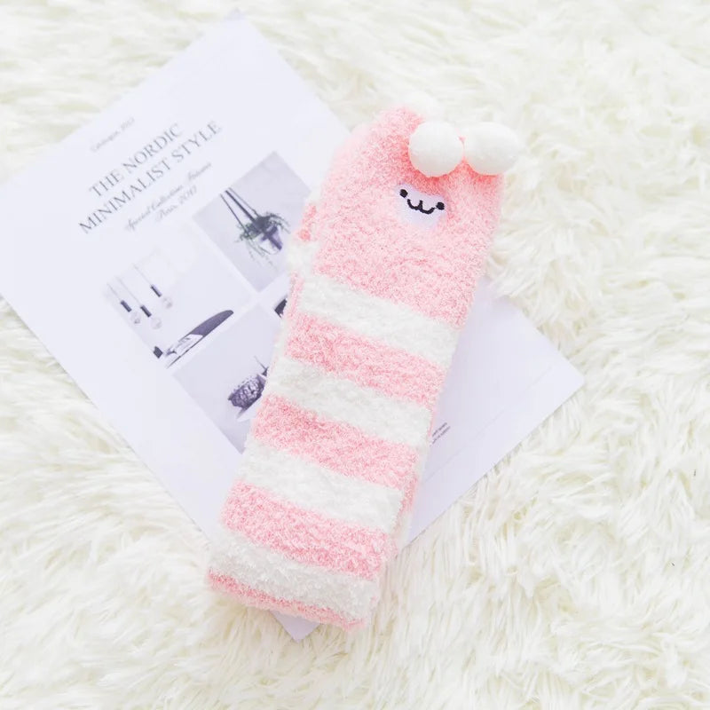 Harajuku Style Cat Claw Coral Fleece Socks