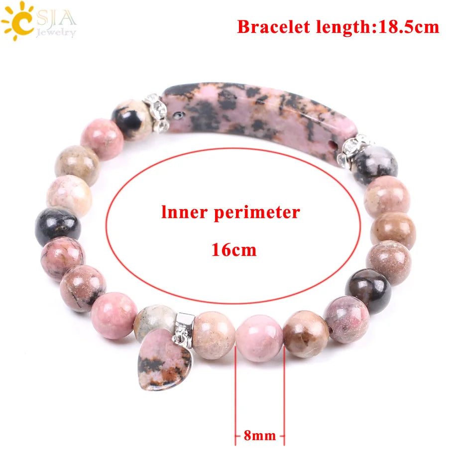 Rhodonite Love Heart Gemstone Bangles