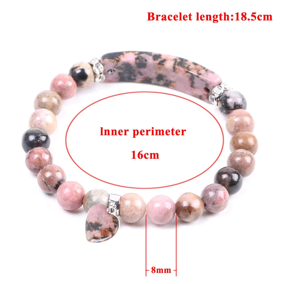 Rhodonite Love Heart Gemstone Bangles