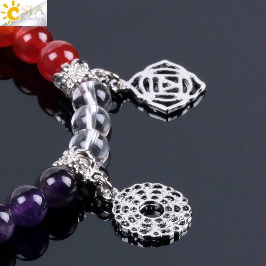 7 Chakra Healing Bracelet - Energy Balance Stone Beads