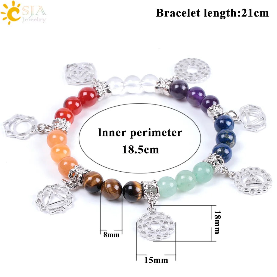 7 Chakra Healing Bracelet - Energy Balance Stone Beads