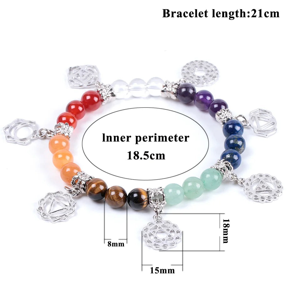7 Chakra Healing Bracelet - Energy Balance Stone Beads