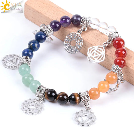 7 Chakra Healing Bracelet - Energy Balance Stone Beads