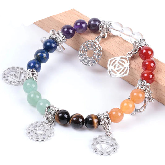 7 Chakra Healing Bracelet - Energy Balance Stone Beads