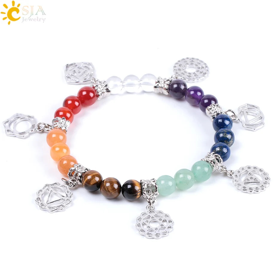 7 Chakra Healing Bracelet - Energy Balance Stone Beads