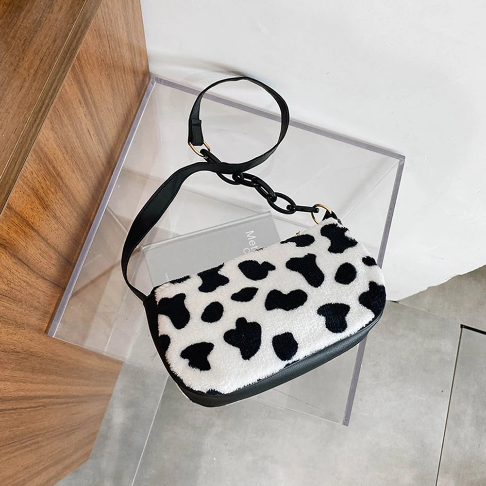 Playful Cow Milk Print Handbag Tote for Women