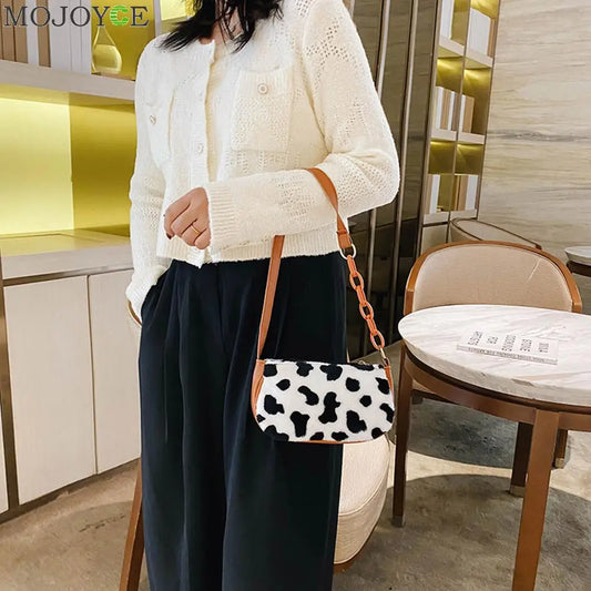 Playful Cow Milk Print Handbag Tote for Women