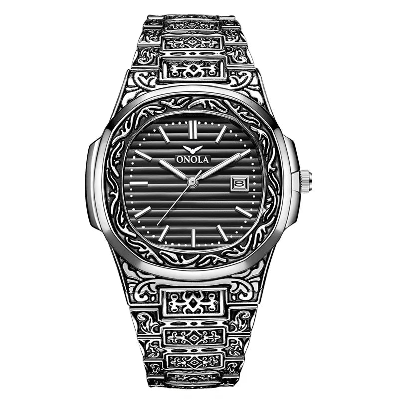 Luxury Retro Golden Quartz Watch for Men