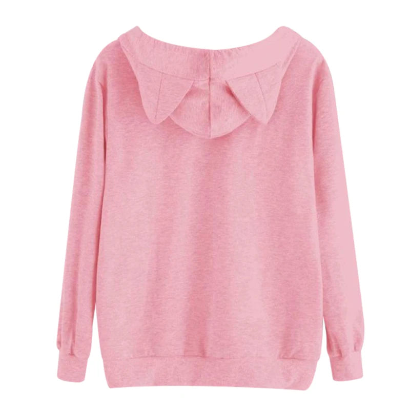 Kawaii Pink Cat Hoodie - Harajuku Style Sweatshirt
