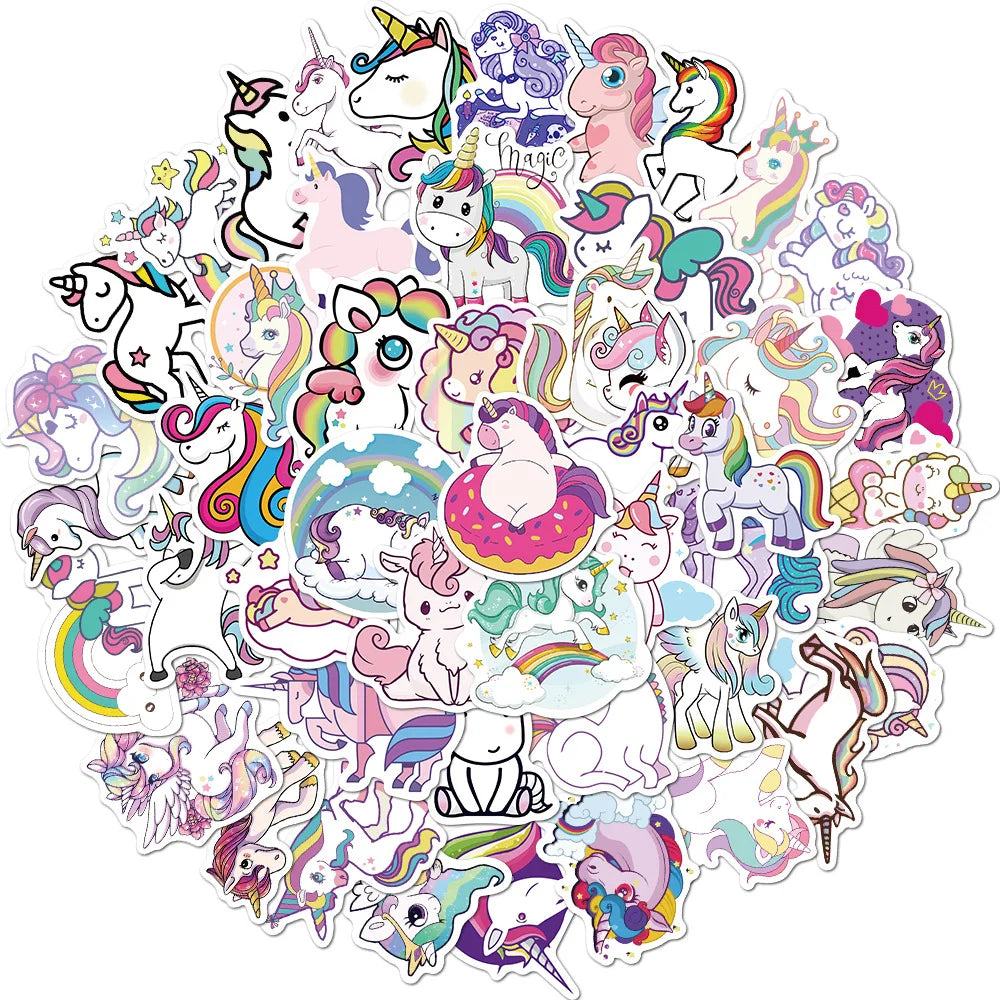 Cute Unicorn Cartoon Stickers Pack