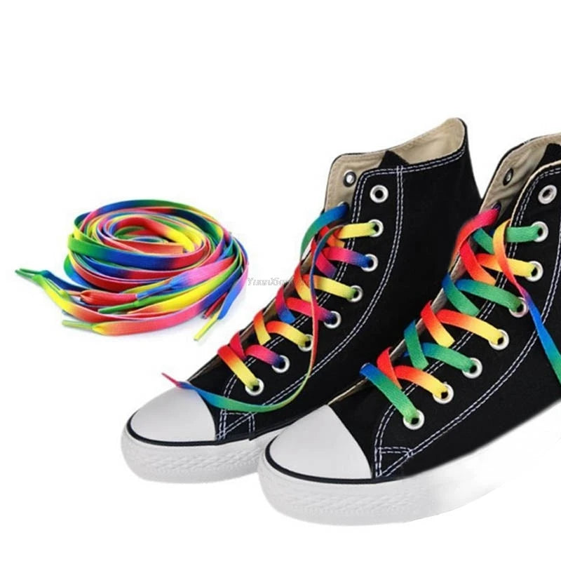 Colorful Rainbow Gradient Flat Shoelaces