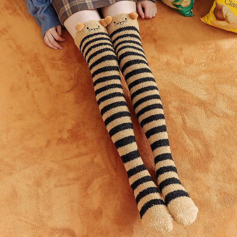 Harajuku Style Cat Claw Coral Fleece Socks