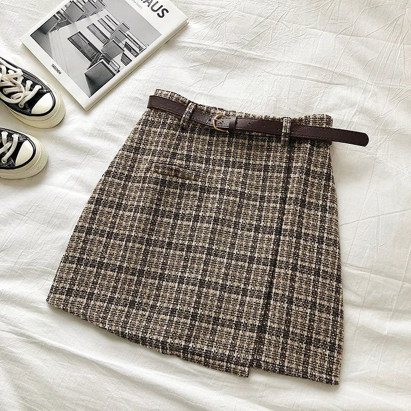 Korean Irregular A-Line Mini Skirt - Harajuku Style