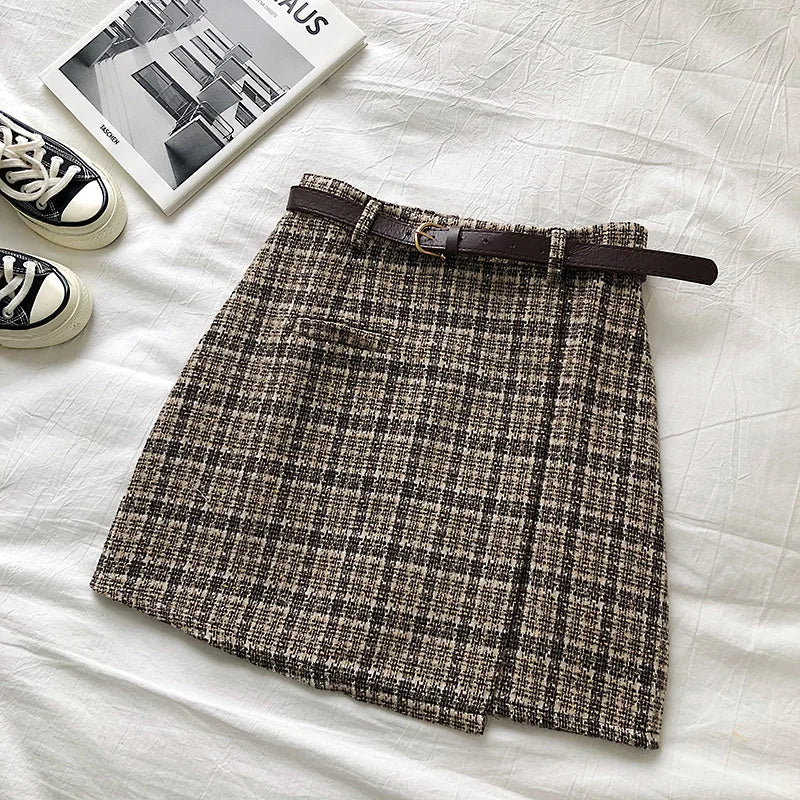 Korean Irregular A-Line Mini Skirt - Harajuku Style