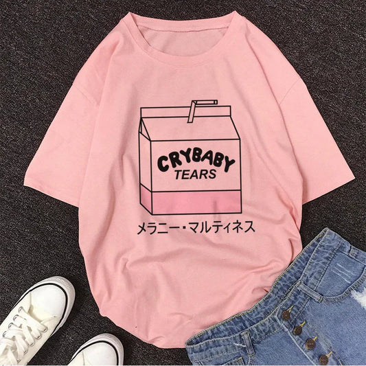 Kawaii Cartoon Peach Juice T-Shirt for Women
