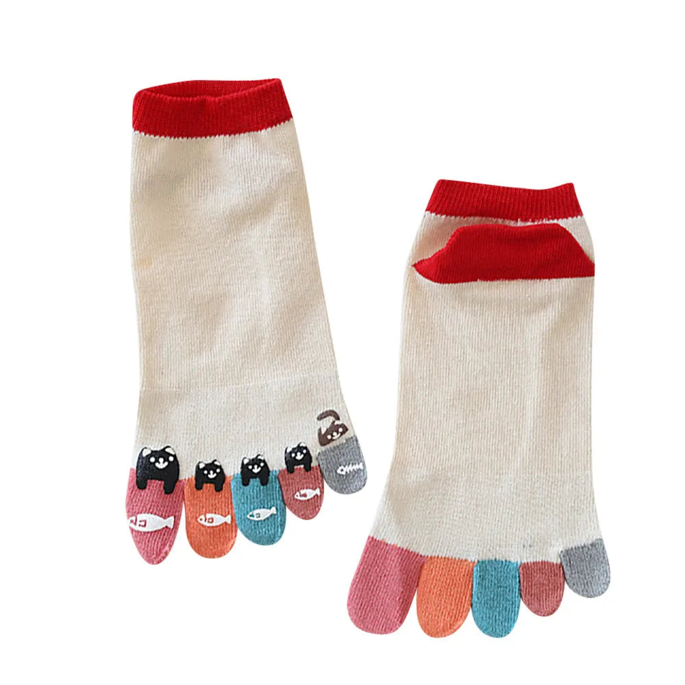 Colorful Harajuku Style Five Finger Socks